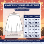 Skater skirt size chart without model references