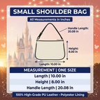 Small shoulder bag size infographic