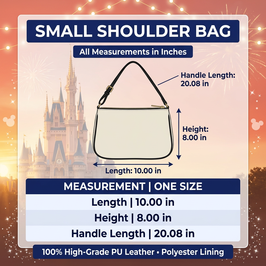 Small shoulder bag size infographic