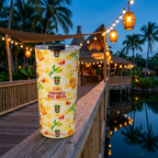 Tiki Room tumbler overlooking a lantern-lit tropical boardwalk