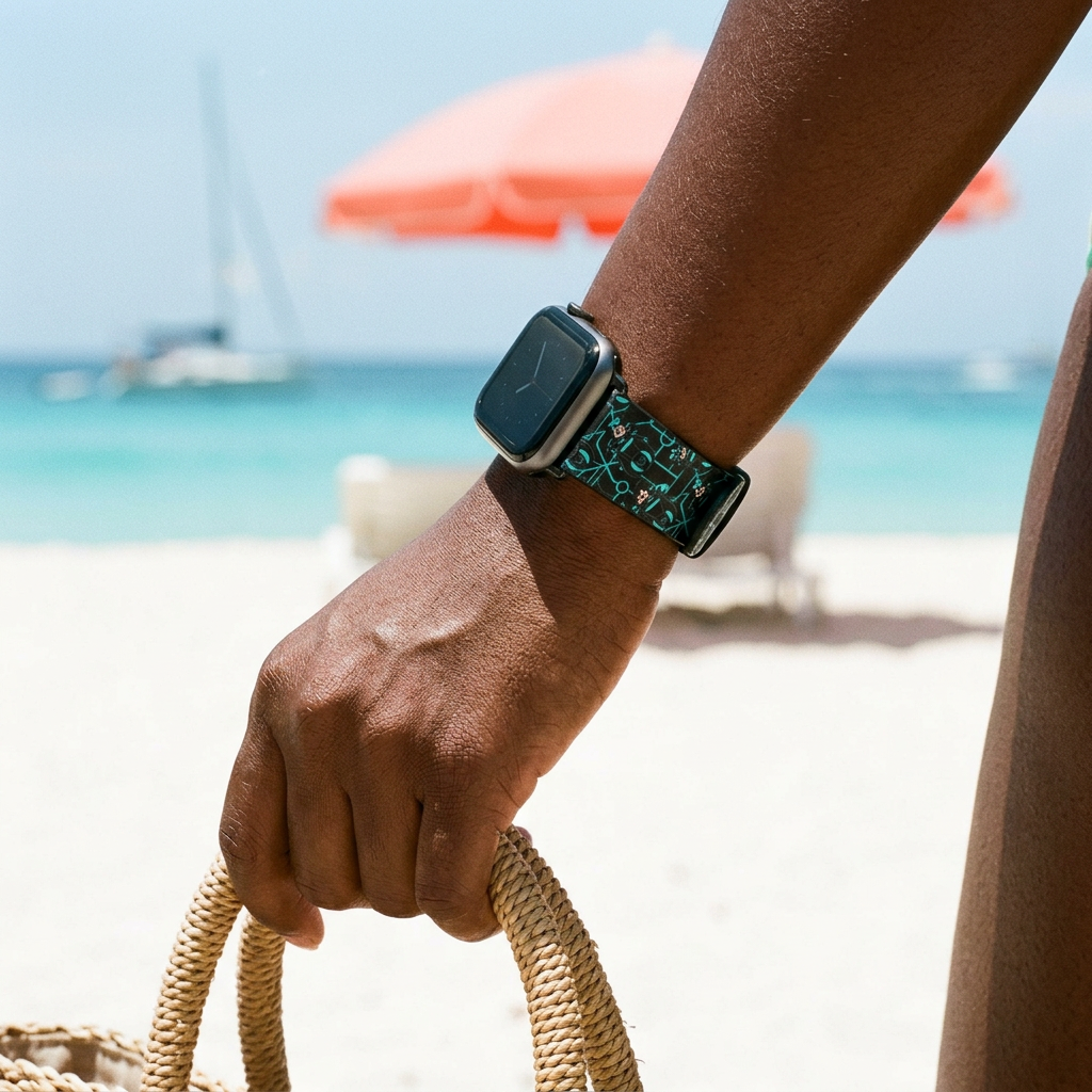 Watchband at a sunny tropical beach